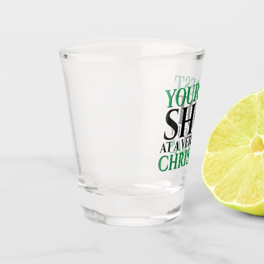 聖おもしろい最高の降誕祭のお祝いのバー贈り物 ショットグラス (左)