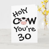 聖おもしろい牛あなたは30誕生日グリーティングカード カード (黄色い花)