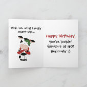 聖おもしろい牛あなたは40クリスマス誕生日 シーズンカード (内部)