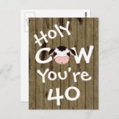 聖おもしろい牛あなたは40誕生日はがき ポストカード (正面/裏面)