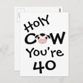 聖おもしろい牛あなたは40誕生日はがき ポストカード (正面/裏面)