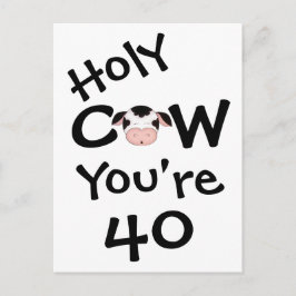聖おもしろい牛あなたは40誕生日はがき ポストカード
