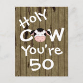 聖おもしろい牛あなたは50ユーモアのある誕生日 ポストカード (正面)