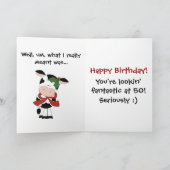 聖おもしろい牛あなたは50ユーモアのクリスマス誕生日 シーズンカード (内部)