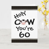 聖おもしろい牛あなたは60ユーモアのある誕生日 カード (黄色い花)