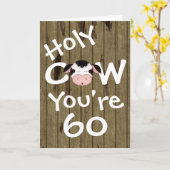 聖おもしろい牛あなたは60ユーモアのある誕生日 カード (黄色い花)