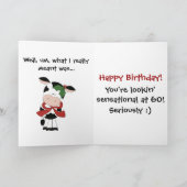 聖おもしろい牛あなたは60ユーモアのクリスマス誕生日 シーズンカード (内部)
