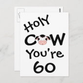聖おもしろい牛あなたは60誕生日ユーモアのある ポストカード (正面/裏面)