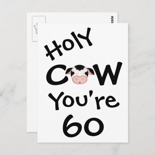 聖おもしろい牛あなたは60誕生日ユーモアのある ポストカード (正面/裏面)