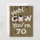 聖おもしろい牛あなたは70ユーモアのある誕生日 ポストカード (正面/裏面)