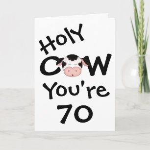 聖おもしろい牛あなたは70誕生日グリーティングカード カード