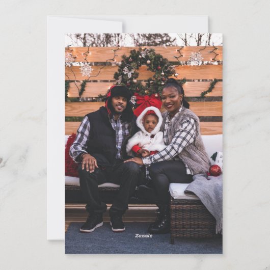 聖おもしろい牛のクリスマス写真 シーズンカード (裏面)