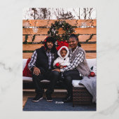 聖おもしろい牛のクリスマス写真 箔シーズンカード (裏面)