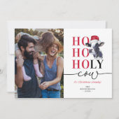 聖おもしろい牛クリスマスフォトホリデーカード シーズンカード (正面)