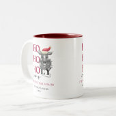 聖おもしろい牛クリスマス ツートーンマグカップ (正面左)