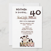 聖おもしろい牛農園ユーモアのある40歳の誕生日パーティー 招待状 (裏面)