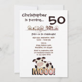 聖おもしろい牛農園50歳ユーモアのある誕生日パーティー 招待状 (裏面)