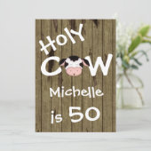 聖おもしろい牛50歳の誕生日パユーモアのあるーティー 招待状 (スタンド正面)