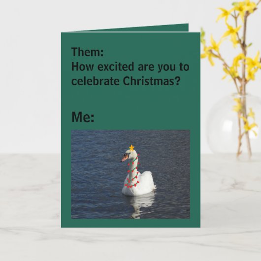 聖おもしろい降誕祭お目出とう カード (黄色い花)