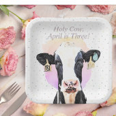 聖かわいらし牛第三誕生日模型農動物 ペーパープレート