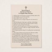 聖なるイエスのハートが聖マーガレット・マリアを約束 (裏面)