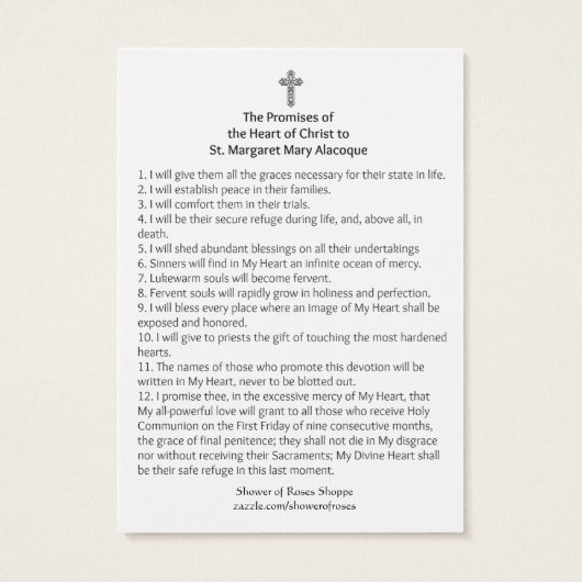 聖なるイエスのハートが聖マーガレット・マリアを約束 (裏面)