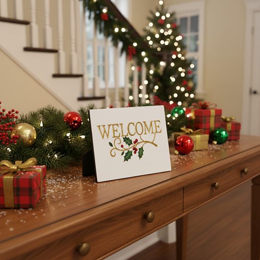 聖なるクリスマスのゲストを歓迎します フォトプラーク