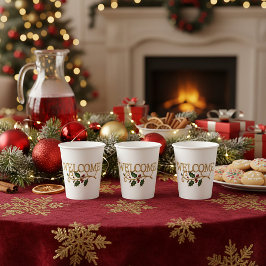 聖なるクリスマスのゲストを歓迎します 紙コップ