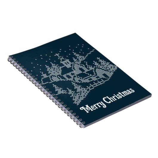 聖なるクリスマスの夜の町では、クロスのステッチのパターン ノートブック (右側)