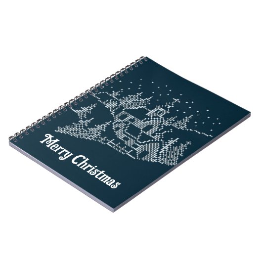 聖なるクリスマスの夜の町では、クロスのステッチのパターン ノートブック (左側)