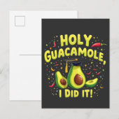 聖なるグアカモレ私はそれを卒業Cinco De Mayo インビテーションポストカード (正面/裏面)