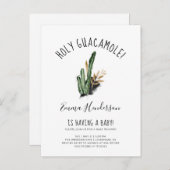 聖なるグアカモール·メキシコ·サボテンのベビーシャワー インビテーションポストカード (正面/裏面)