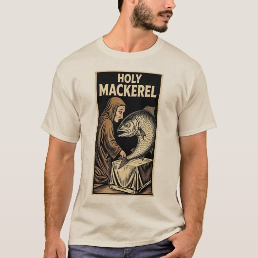 聖なるサバのフィッシュカルト Tシャツ (正面)