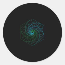 聖なるジオメトリ – ラインアートブルーとグリーン