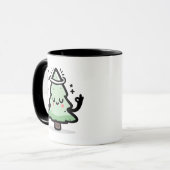 聖なるツリー マグカップ – かわいい浮遊クリスマスツリー (正面左)