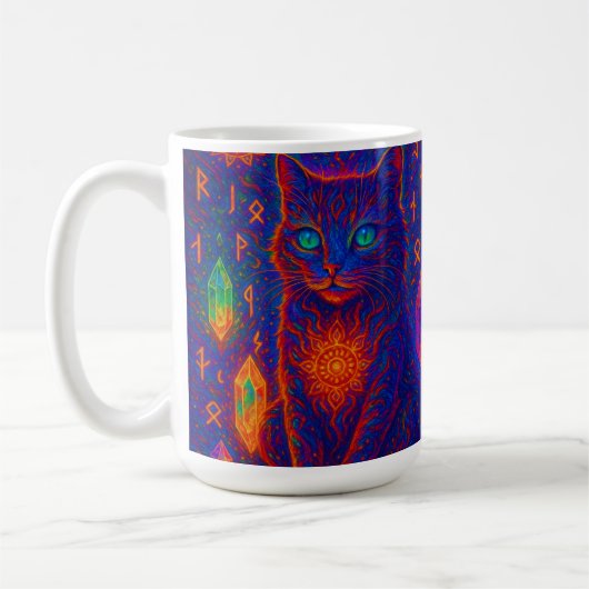 聖なるネオン猫 コーヒーマグカップ (左)