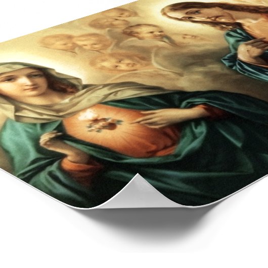 聖なるハートと無垢なハートポスタープリント ポスター (角)