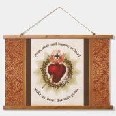 聖なるハートと金ゴールド詳細 吊り下げ型タペストリー (正面)