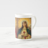 聖なるハートのイエスとヴァージンマリア ボーンチャイナマグカップ (正面右)