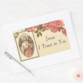 聖なるハートのイエスのフローラ 長方形シール (封筒)