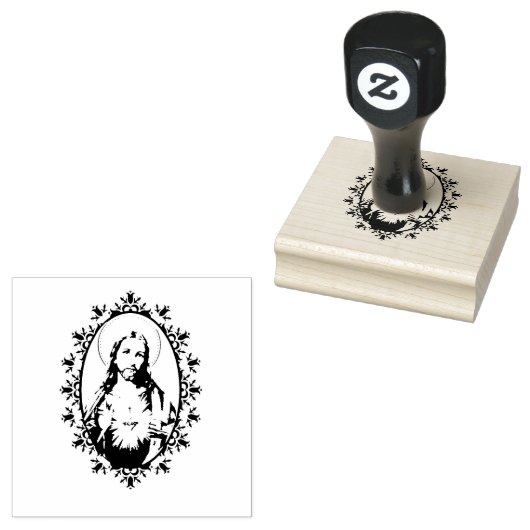 聖なるハートのイエスの装飾品縁ど ラバースタンプ (押印)