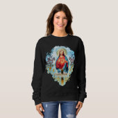 聖なるハートのイエスキリストヴィンテージクロスカッショリ スウェットシャツ (正面フル)