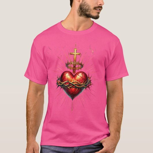 聖なるハートのイエスキリスト Tシャツ (正面)