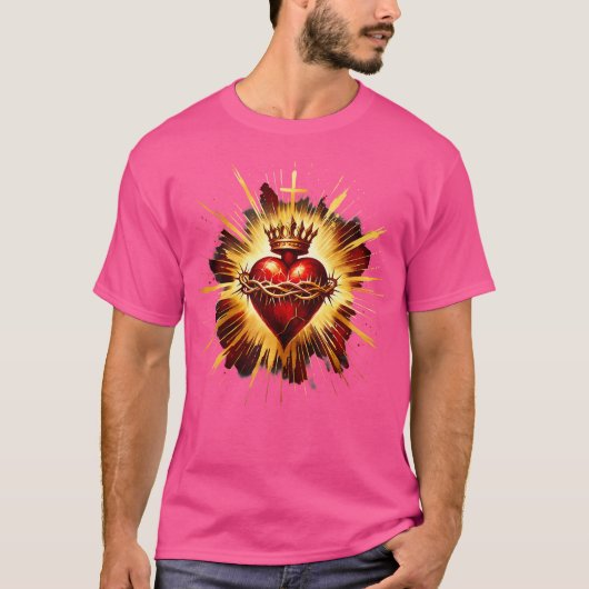 聖なるハートのイエスキリスト Tシャツ (正面)
