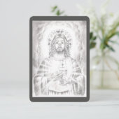 聖なるハートのイエススケッチ祈りの言葉カード 招待状 (スタンド正面)