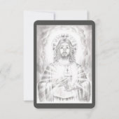 聖なるハートのイエススケッチ祈りの言葉カード 招待状 (正面)