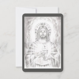 聖なるハートのイエススケッチ祈りの言葉カード 招待状