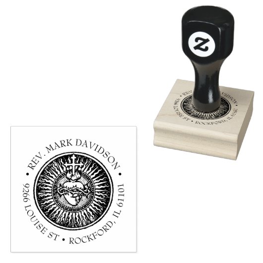 聖なるハートのイエスパーソナライズされた様 ラバースタンプ (押印)