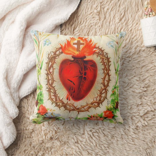 聖なるハートのイエスヴィンテージA-092621 クッション (ブランケット)