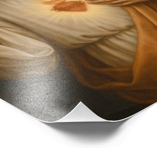 聖なるハートのイエス伝統的・カトリック フォトプリント            (角)